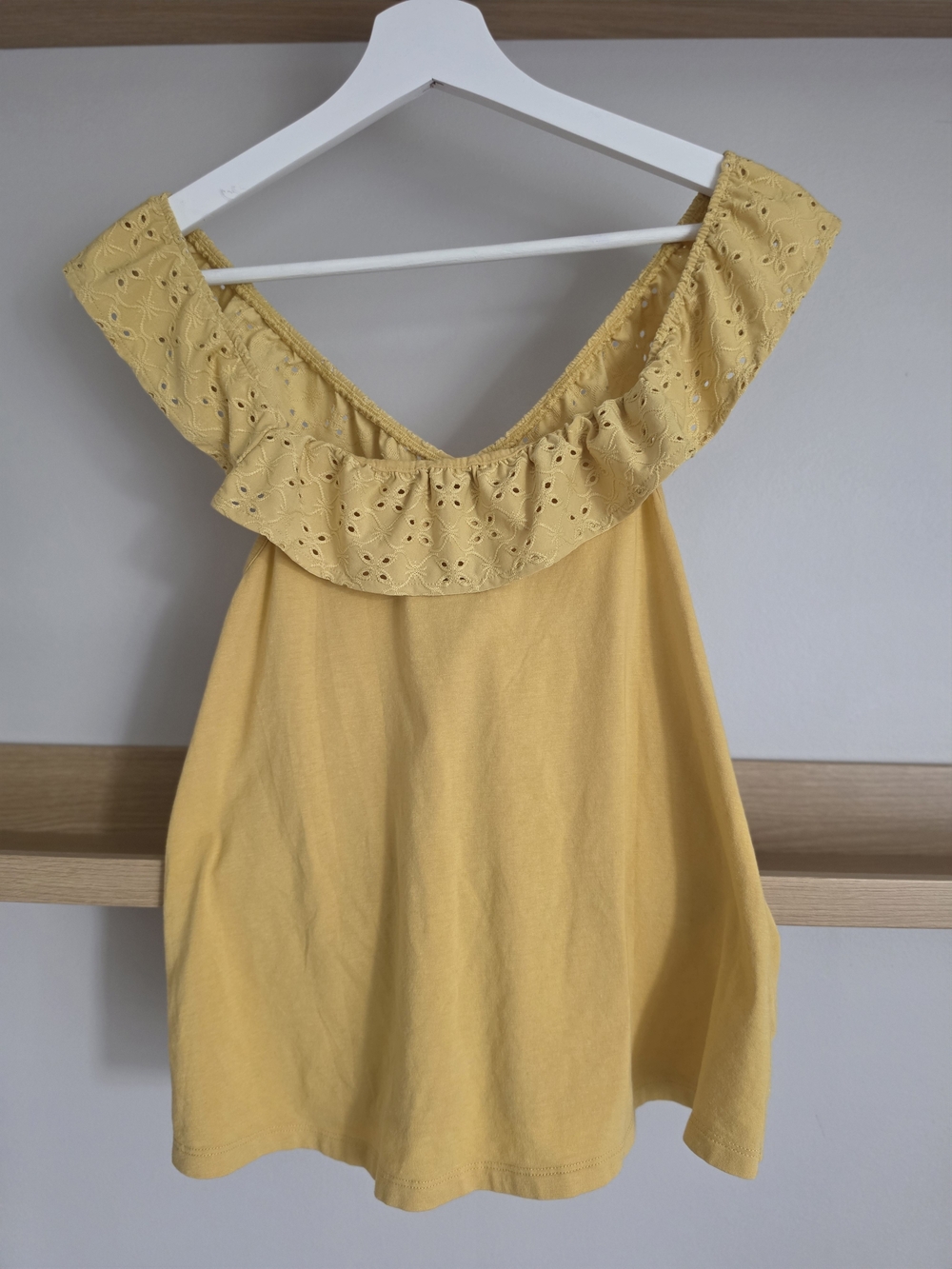Old Navy Sunflower Yellow Eyelet Ruffle Tank